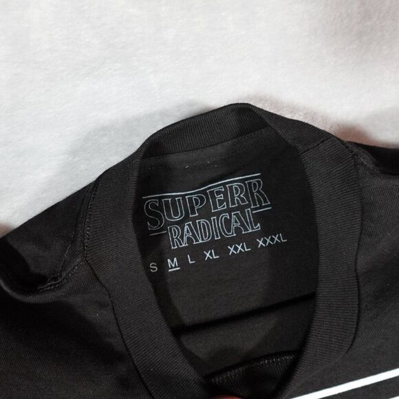 Superrradical Stranger Things Parody Glow In The Dark T Shirt Mens Medium Black - Picture 3 of 6